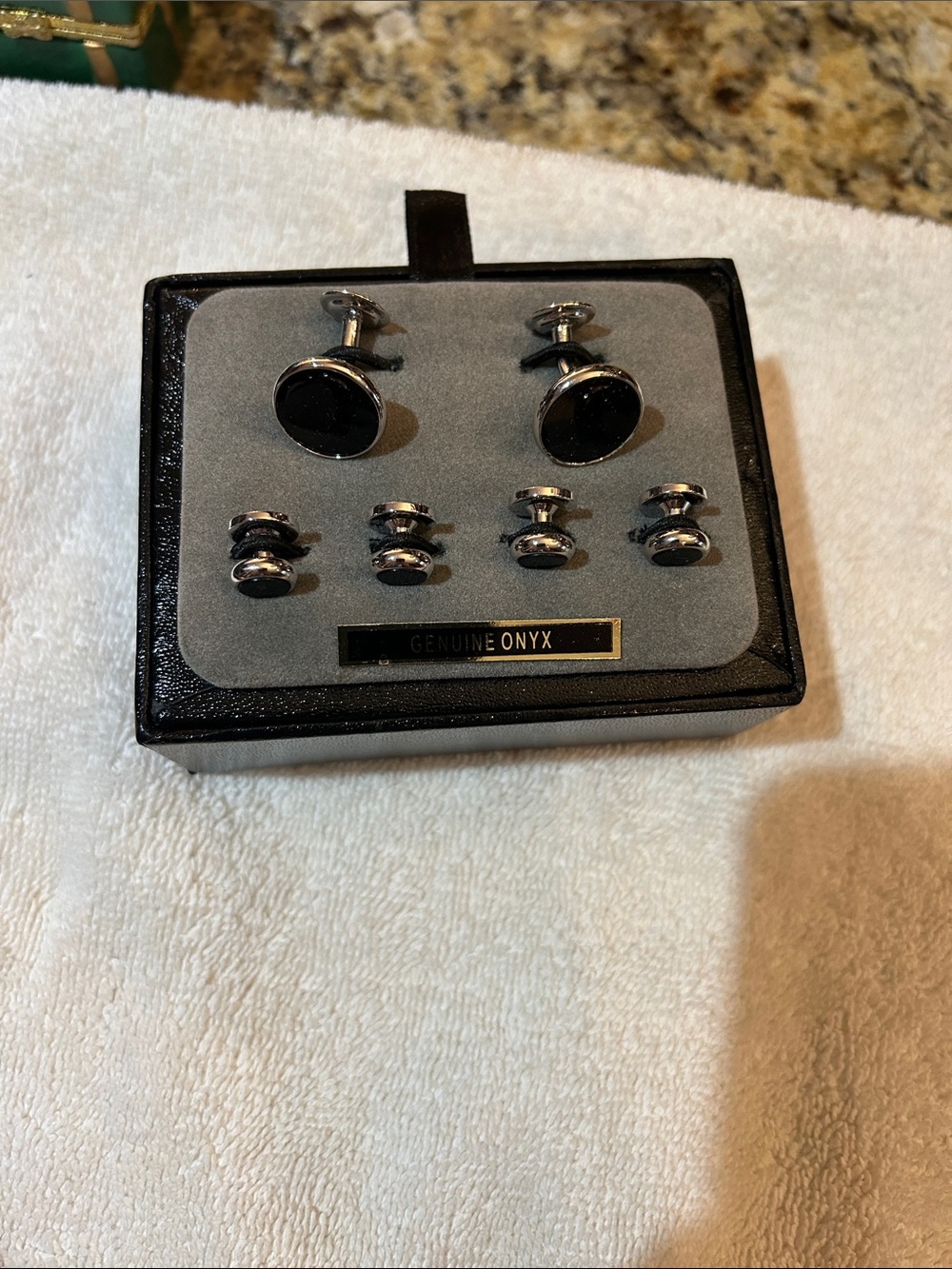 Jos. A. Bank Genuine Onyx Cuff Link Set NIB